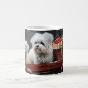 Mug Traîneau enneigé maltais décoration de Noël