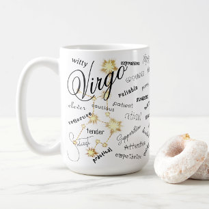 Mug Traits de l'astrologie du zodiaque Vierge Texte de