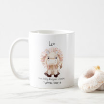 Traits Zodiaques de couleur d'eau du lion de Cute 