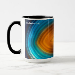 Mug Tranche d'Agate Bleue Moderne Dorée