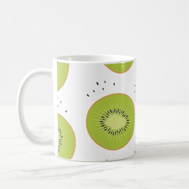 Mug Tranches de fruits Kiwi, illustration transparente (Gauche)