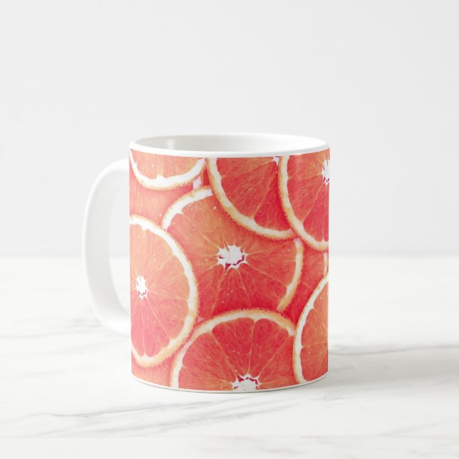 Mug Tranches de pamplemousse rose (Devant gauche)