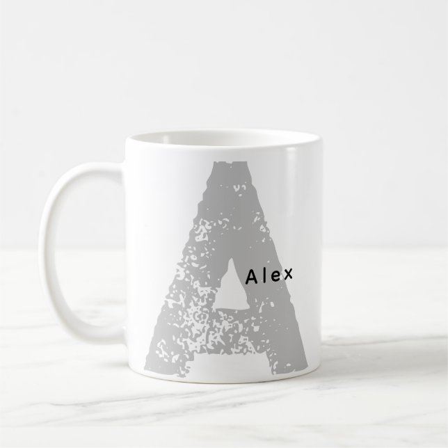 Mug Trandy surdimensionné Monogramme initial et nom Mu (Gauche)