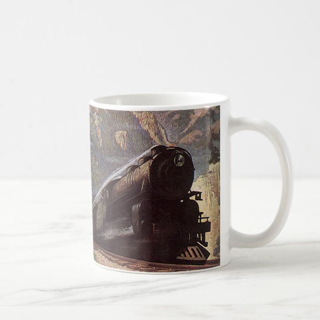 Mug Transport vintage, Voyage en train de montagne (Droite)