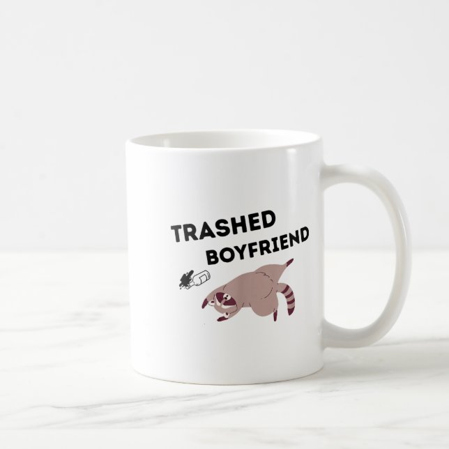 Mug Trashed Boyfriend, Funny Trashed Panda Couples Pre (Droite)
