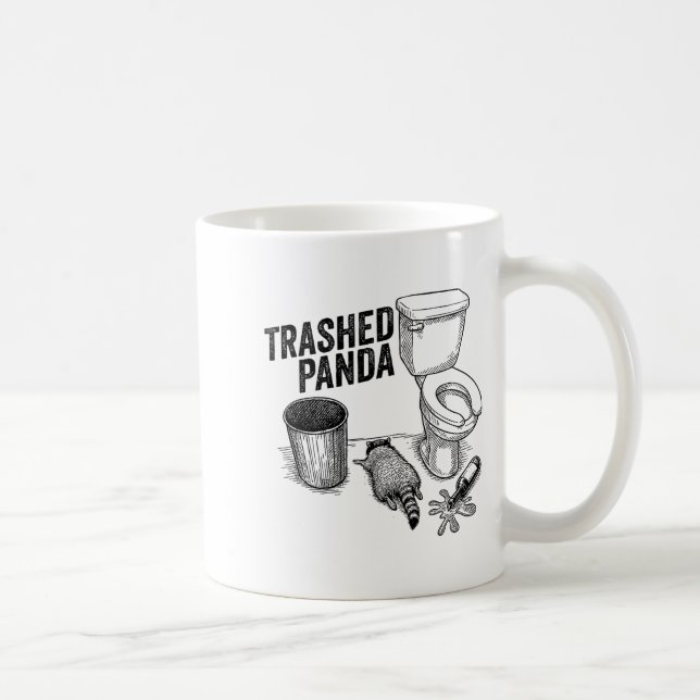 Mug Trashed Panda, Funny Drunk Raccoon, Trash Panda Hu (Droite)