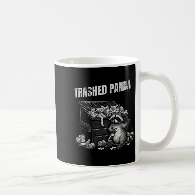 Mug Trashed Panda Funny Drunk Racoon Cool Animals Grap (Droite)