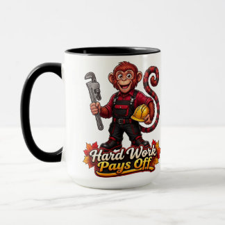 Mug Travail acharné sur mesure récompensé mascotte sin