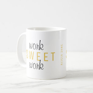 Mug Travail amusant du travail à domicile typographie 