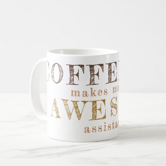 Mug Travail de bureau amusant typographie personnalisé (Devant gauche)