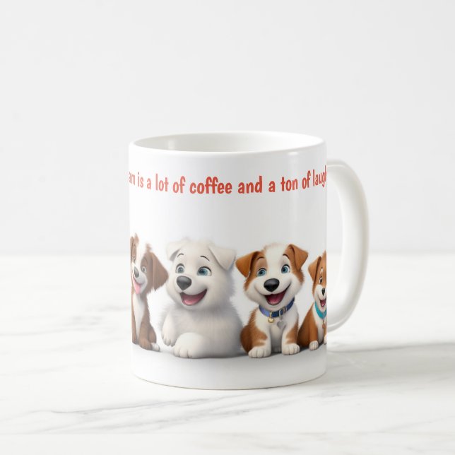 Mug Travail d'équipe de chiens mignons (Devant droit)