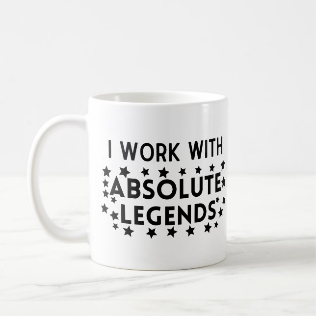 Mug Travail d'équipe Je travaille avec des légendes ab (Gauche)