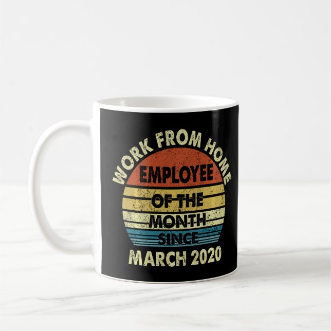 Mug Travail Drôle De L'Employé À Domicile Du Mois Depu (Gauche)