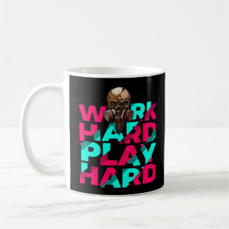 Mug Travailler dur Jouer dur Motivation crâne dur Esse