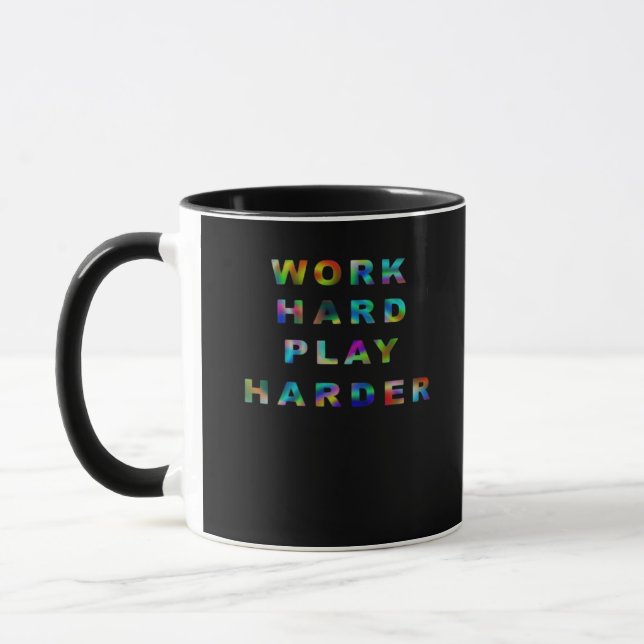 Mug Travailler dur Jouer si dur classique (Gauche)