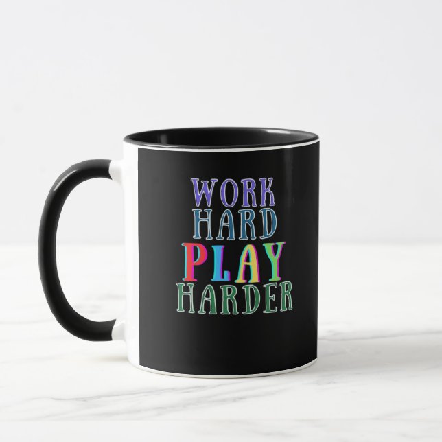 Mug Travailler dur Jouer si dur pour les joueurs (Gauche)