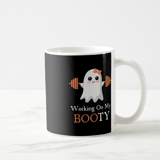 Mug Travailler Mon Gros Boo-Ty Funny Halloween Gym Gho (Droite)