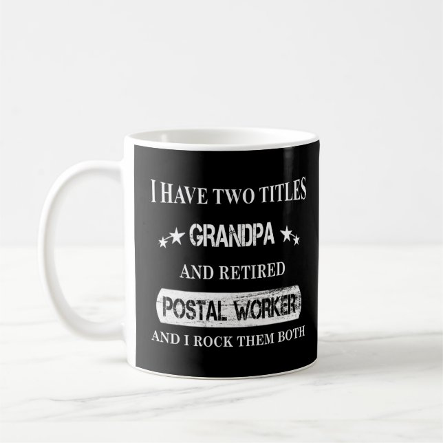 Mug Travailleur de la poste à la retraite Grand-père M (Gauche)