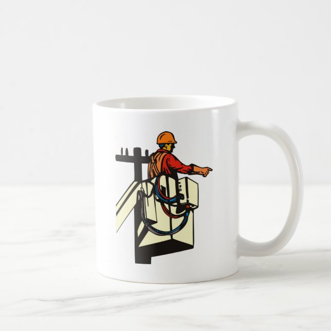 Mug Travailleur d'électricien de monteur de lignes de (Droite)