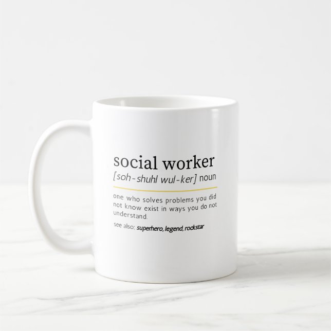 Mug Travailleur social nom (Gauche)
