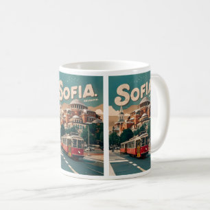Mug Travel Sofia, bulgarie cadeaux vintages ville tram