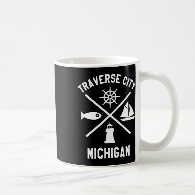 Mug Traverse City Nord du Michigan La voilière à voile (Droite)