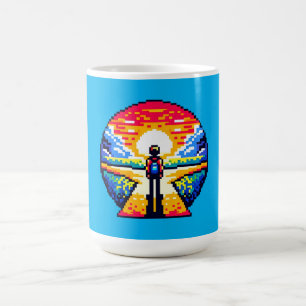 Mug Traversée au coucher du soleil Voyage d'art Pixel 
