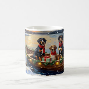Mug Treeing Walker Coonhound Noël Bateau Vacances