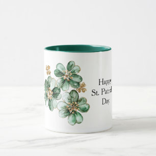 Mug Trèfle à paillettes vert or jour de la Saint-Patri