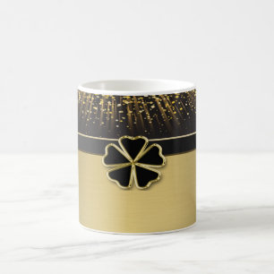 Mug Trèfle irlandais élégant et chic, confettis en fau