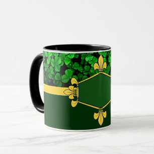 Mug Trèfles verts d'Irlande, ajoutez monogramme/initia