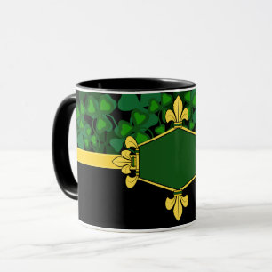 Mug Trèfles verts d'Irlande, ajoutez monogramme/initia