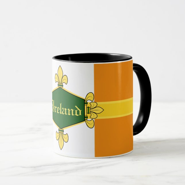 Mug Trèfles verts Irlande, ajoutez monogramme/initiale (Devant droit)