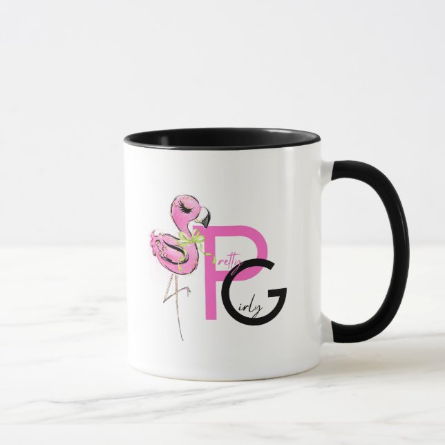 Mug Trending Jolie fille Flamant rose de cadeaux de dé (Droite)