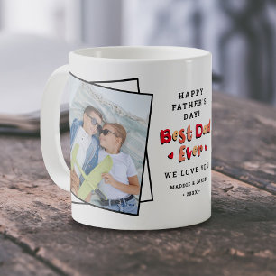 Mug Trendy 2 Photo 'Meilleur Papa Jamais Garder Fête d