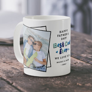 Mug Trendy 2 Photo 'Meilleur Papa Jamais Garder Fête d