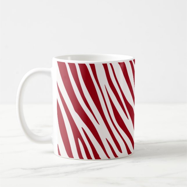 Mug Trendy Red Zebra Animal Sripes (Gauche)