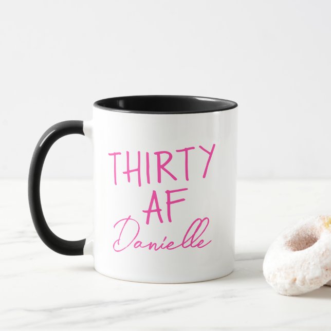 Mug TRENTE AF 30e anniversaire drôle Personnalisé (Avec donut)