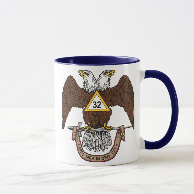 Mug trente-deuxième Brun écossais Eagle de rite de (Droite)