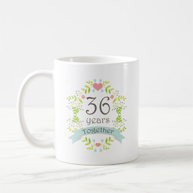 Mug trente-sixième Boisson de souvenir d'anniversaire (Gauche)
