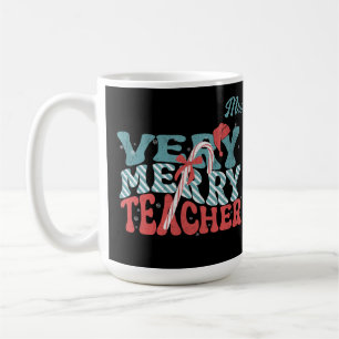 Mug Très Joyeux enseignant Noël Retro