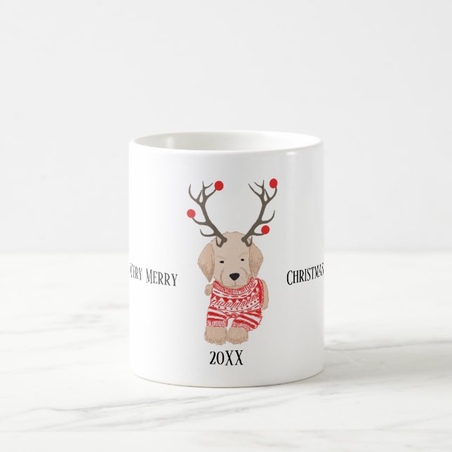 Mug Très Joyeux Noël Golden Retriever Puppy Personnali (Centre)