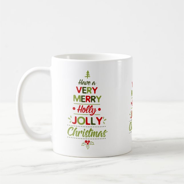 Mug Très Joyeux Noël Holly Jolly (Gauche)