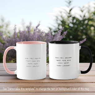 Mug Très Très Aimé Citation Mode Police Grise Deux Ton