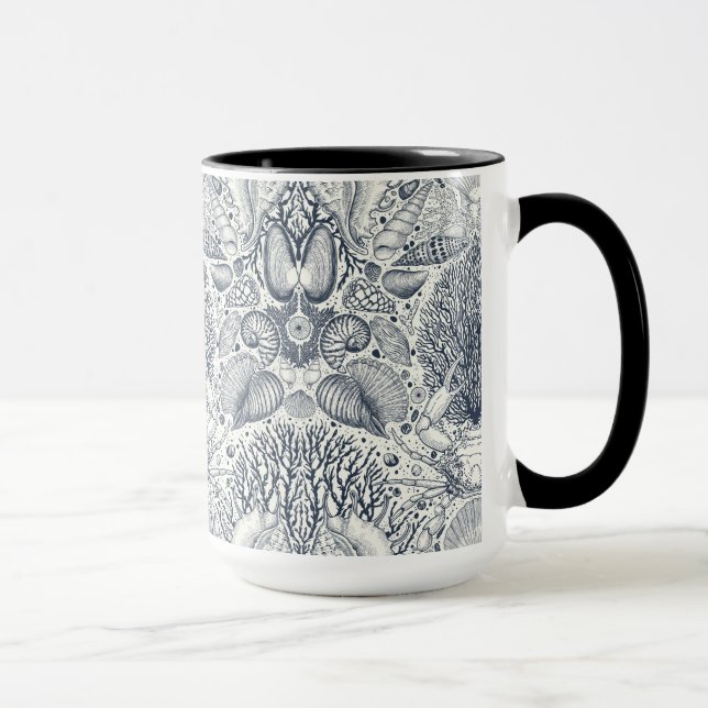 Mug Trésors de plage, coquillages, crabes, coraux et s (Droite)