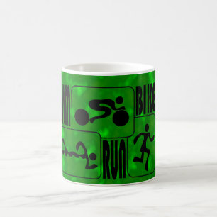 Mug TRI conception courue de carrés NOIRS de bain de