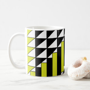 Mug Triangle vert noir moderne Rectangle géométrique