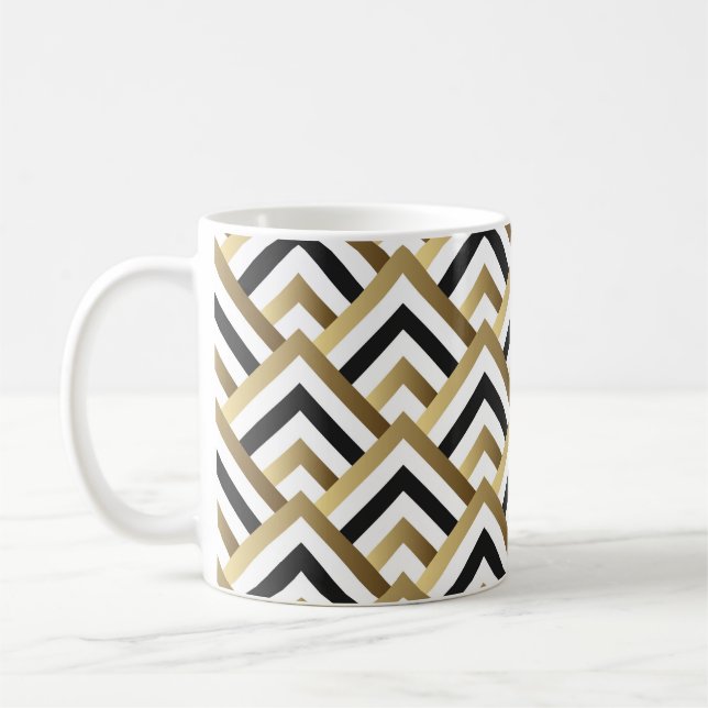 Mug Triangles Abstraits : Noir Or sans joint (Gauche)