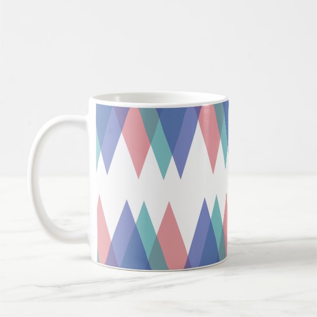 Mug Triangles bleu et corail (Gauche)