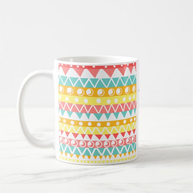 Mug Triangles Et Cercles Colorés (Gauche)